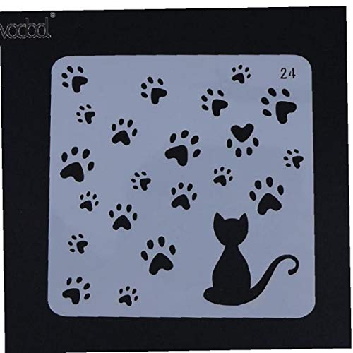 Cat Footprint Template Layering Schablone für Walls Scrapbooking Album Dekorative Präge Diy Papierkarten Craft Stencil von PiniceCore