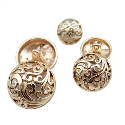 Zonster 10 Stücke 20mm Hohlmetallknopf Vintage Anzüge Button Set Antikes Nähzubehör Für Blazer Anzüge Mantel Uniform Jacke von PiniceCore