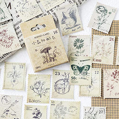 Zonster 46 Teile/Box Vintage Tierstempel Papier Aufkleber Dekoration Aufkleber Für Handwerkstagebuch Scrapbooking Planer Label Aufkleber von PiniceCore