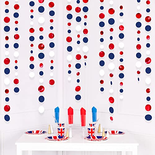 Girlande, 12 m, rot-blau-weiße Kreise, Punkte, Girlande, Party-Dekorationen, hängende Papier-Wimpelkette, Krönung, Luftschlangen für Geburtstag, Abschlussfeier, Jolily Event, königlich, Französisch, Girlande, 12 m, rot-blau-weiße Kreise, Punkte, Girlande, Party-Dekorationen, hängende Papier-Wimpelkette, Krönung, Luftschlangen für Geburtstag, Abschlussfeier, Jolily Event, königlich, Französisch, von Pink Blume