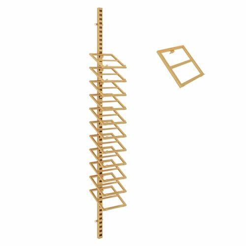 Großformatiges Präsentationsregal für Metallfliesen, mehrschichtiges Musterregal für Marmorplatten in großen Mengen, schwarzgoldener Wandverkleidungsständer, platzsparend (Farbe: Gold) von Pink Palm