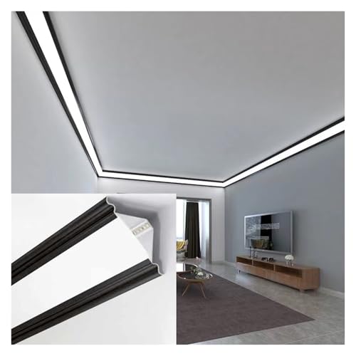 Pink Palm Aufputz-LED-Lichtrinne, Aluminiumkanal für Badezimmer/Schrank/Flur/Bücherregal, Kronenleistenbeleuchtung für Decke/Wand/Boden (6 m/19,7 Fuß) von Pink Palm