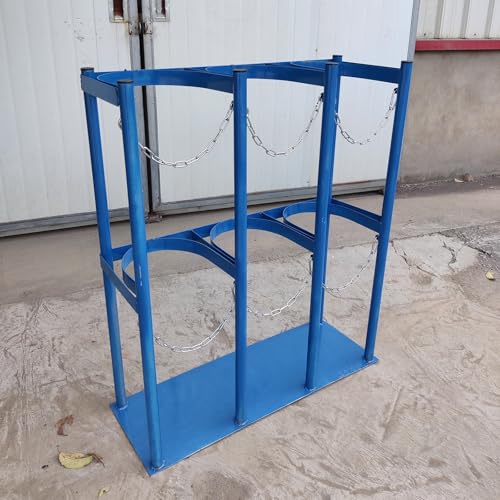 Pink Palm Flaschenschrank zur Bodenmontage mit Schrauben und Verstellbarer Metallschnalle, Halterung für Ausdehnungsgefäße für Argon-Acetylen, Befestigungsregal für Feuerlöscher (blau, 65 cm) von Pink Palm