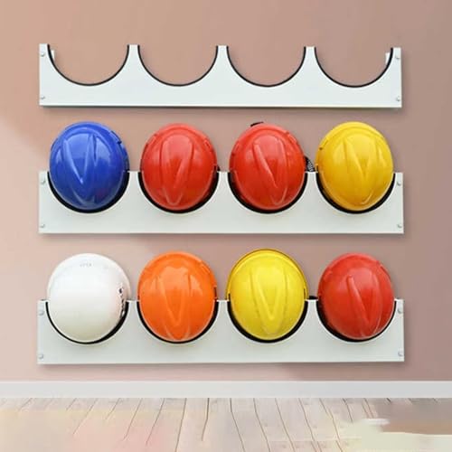 Pink Palm Schutzhelmhalter mit großer Kapazität für die Wand, gewerbliche Kleiderbügel mit 4 Gittern, Metall-Absturzsicherungsgestell für Bauarbeiter (3 Stück) von Pink Palm