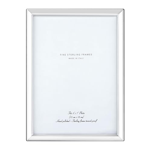 Bilderrahmen aus Sterlingsilber, handgefertigt in Italien, anlaufgeschützt, 12,7 x 17,8 cm, mit doppelter Staffelei für Hoch- und Querformat, klassisches Design, perfekt für Fotos und Kunstwerke Bilderrahmen aus Sterlingsilber, handgefertigt in Italien, anlaufgeschützt, 12,7 x 17,8 cm, mit doppelter Staffelei für Hoch- und Querformat, klassisches Design, perfekt für Fotos und Kunstwerke von Pink Sky