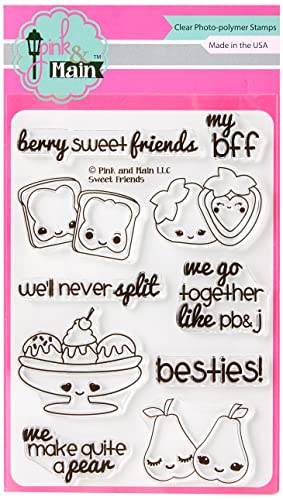 Pink & Main Clear Stamps 4-Zoll x 6 Sweet Friends, Acryl, Mehrfarbig von Pink & Main