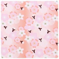Baumwoll-Stoff Popeline "Sakura Blütenmix" von Pink