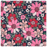 Baumwoll-Stoff "Sommerblumen" von Pink