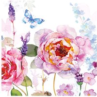 Serviette "Blütenpracht in Aquarell" - 20 Stück von Pink