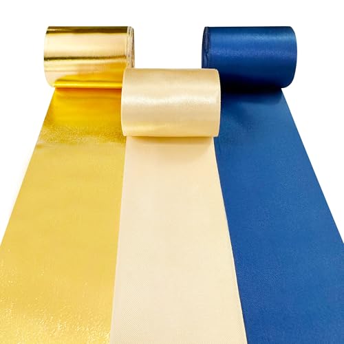 60m Blau-goldenes 50mm Breit Satinband für DIY-Bastelarbeiten Geschenke Verpackungen PEinladungskarten Party-Hintergrund Hochzeit Junggesellenabschied Geburtstag Verlobung Abschlussfeier Bandde 60m Blau-goldenes 50mm Breit Satinband für DIY-Bastelarbeiten Geschenke Verpackungen PEinladungskarten Party-Hintergrund Hochzeit Junggesellenabschied Geburtstag Verlobung Abschlussfeier Bandde von PinkBlume
