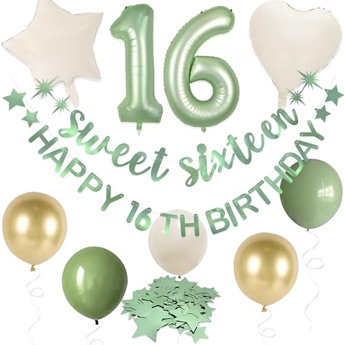 PinkBlume Sweet Sixteen Happy 16th Birthday Banner Girlande Folienballon 16 für Sweet 16 Dekorationen 16. Geburtstag Dercorations für Mädchen Cheers to 16 Years 16 and Fabulous Party Backdrop PinkBlume Sweet Sixteen Happy 16th Birthday Banner Girlande Folienballon 16 für Sweet 16 Dekorationen 16. Geburtstag Dercorations für Mädchen Cheers to 16 Years 16 and Fabulous Party Backdrop von PinkBlume