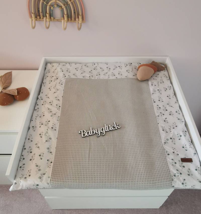 Bezug Für Die Wickelauflage - Eukalyptus in Verschiedenen Größen & Farben Wickeltischauflage Wickelunterlage Wickeltisch Wickelauflagenbezug von PinkCloudsBabyShop
