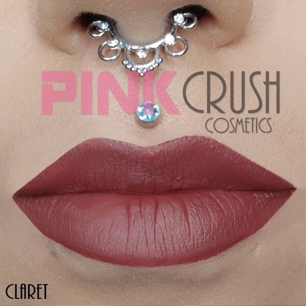 Claret-Brick Red Matte Flüssig Lippenstift von PinkCrushCosmetics