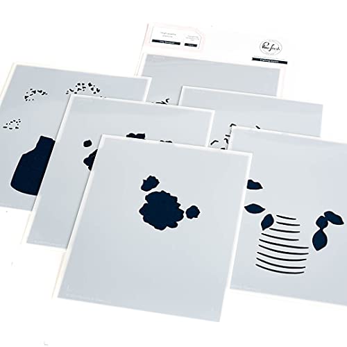 Pinkfresh Studio Stencils 4.25"X5.25" 6/Pkg-Inky Bouquet Layering von Pinkfresh Studio