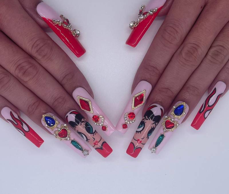 Baddie Boop | Betty Boop Drücken Sie Auf Die Nägel Handgemalte von PinkiePromisesCo