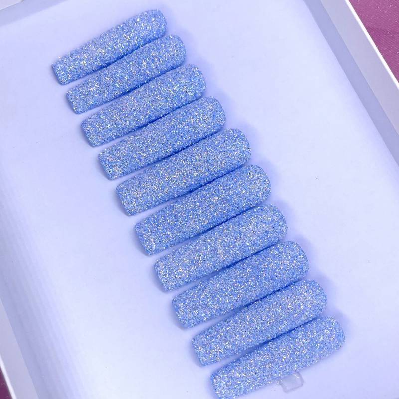 Blau Prinzessin | Blue Sugar Glitter Press On Nails von PinkiePromisesCo
