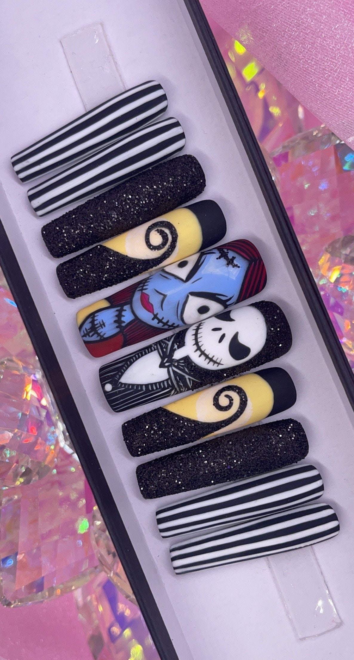 Nacht Vor Weihnachten | Handbemalte Halloween Press On Nails Nacht Vor Weihnachten | Handbemalte Halloween Press On Nails von PinkiePromisesCo