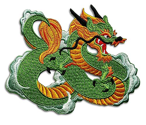 Pinsanity Bestickter Aufnäher, chinesischer Drache, 12,7 cm, Grün Pinsanity Bestickter Aufnäher, chinesischer Drache, 12,7 cm, Grün von Pinsanity