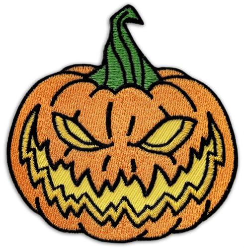 Pinsanity Gestickter Aufnäher zum Aufbügeln, Motiv: gruseliger Halloween-Kürbis Pinsanity Gestickter Aufnäher zum Aufbügeln, Motiv: gruseliger Halloween-Kürbis von Pinsanity