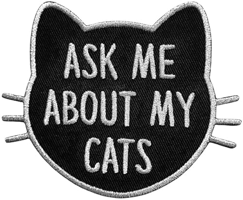 Pinsanity Lustiger Aufnäher zum Aufbügeln "Ask Me About My Cats" Pinsanity Lustiger Aufnäher zum Aufbügeln "Ask Me About My Cats" von Pinsanity