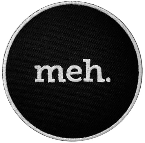 Pinsanity Lustiger Aufnäher zum Aufbügeln "Meh" von Pinsanity