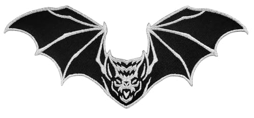 Pinsanity Schwarzer Fledermaus-Aufnäher zum Aufbügeln, bestickt (12,7 cm) von Pinsanity