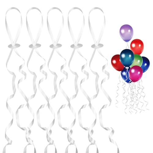 Pinsheng 150 Stück Ballonverschlüss mit Schnur, Luftballon Verschluss Premium Ballonverschlüsse mit Schnellverschluss für DIY Geburtstag Hochzeit Party Dekoration Normale Ballons Heliumballons Weiß von Pinsheng
