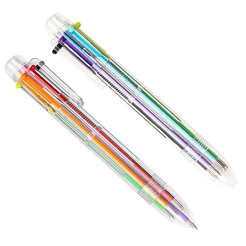 Pinsheng Mehrfarbiger Kugelschreiber 0,5mm Retractable Kugelschreiber Multicolor 6-in-1Mehrfarbige Tintenstifte für Büro,Schulbedarf,Studenten von Pinsheng