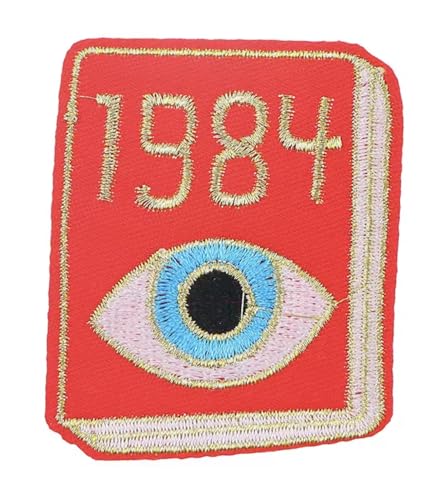 1984 George Orwell Buch Roman Science Fiction SciFi Sci Fi Dystopian Future Nineteen Eighty Four Literature Classic 5,8 cm Bügelbild bestickter Aufnäher von Pinstant