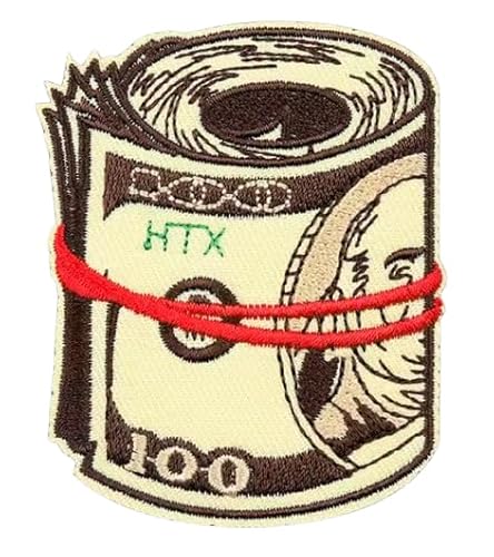 Rolle mit 100er Gummibändern Benjamins Benjamin Franklin $100 100 Dollar Bills Money Bill Cash Wallet Green Dough 7,1 cm Aufnäher zum Aufbügeln für Kleidung Rolle mit 100er Gummibändern Benjamins Benjamin Franklin $100 100 Dollar Bills Money Bill Cash Wallet Green Dough 7,1 cm Aufnäher zum Aufbügeln für Kleidung von Pinstant