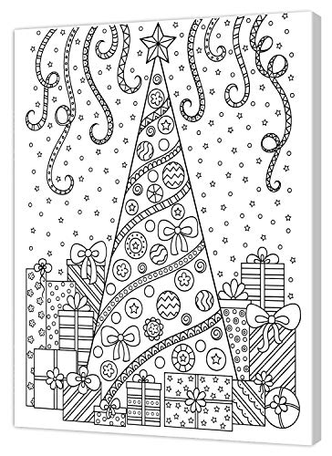 Pintcolor 10463 Keilrahmen mit bedruckter Leinwand zum Ausmalen, Holz, Weiß/Schwarz, 40 x 30 x 3,5 cm von Pintcolor