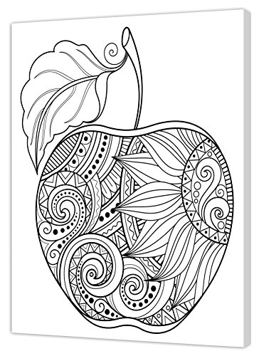Pintcolor 7167.0 Keilrahmen mit Leinwand Bedruckt zum Ausmalen, Tannenholz/Baumwolle, Weiß/Schwarz, 40 x 50 x 3.5 cm von Pintcolor