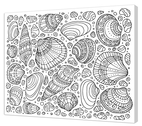Pintcolor 7168.0 Keilrahmen mit Leinwand Bedruckt zum Ausmalen, Tannenholz/Baumwolle, Weiß/Schwarz, 50 x 40 x 3.5 cm von Pintcolor
