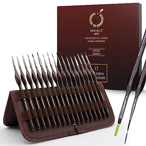 Pinturale Feine Pinsel Set - 17-Teiliges Detailliertes Und Fein Pinselset Malen Inklusive Elegantes Etui | Künstlerpinsel Ideal Für Acrylfarben, Aquarell, Modellbau, Ölfarben, Aquarellpinsel Set Pinturale Feine Pinsel Set - 17-Teiliges Detailliertes Und Fein Pinselset Malen Inklusive Elegantes Etui | Künstlerpinsel Ideal Für Acrylfarben, Aquarell, Modellbau, Ölfarben, Aquarellpinsel Set von Pinturale Arts
