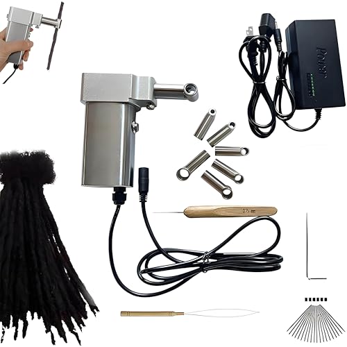 PioMue Dreadlock-Maschine zur automatischen Herstellung von chemischen Fasern, Dreadlock-Maschine mit 6 Ersatzköpfen (6–16 mm), für schnelleres Häkeln von Dreadlocks von PioMue