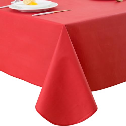 Pioggia Vinyl-Tischdecke mit Flanell-Rückseite, quadratisch, wasserdicht, öldicht, Kunststoff-Tischdecke, abwischbar, PVC-Tischdecke für drinnen und draußen, Rot, 152,4 x 152,4 cm Pioggia Vinyl-Tischdecke mit Flanell-Rückseite, quadratisch, wasserdicht, öldicht, Kunststoff-Tischdecke, abwischbar, PVC-Tischdecke für drinnen und draußen, Rot, 152,4 x 152,4 cm von Pioggia
