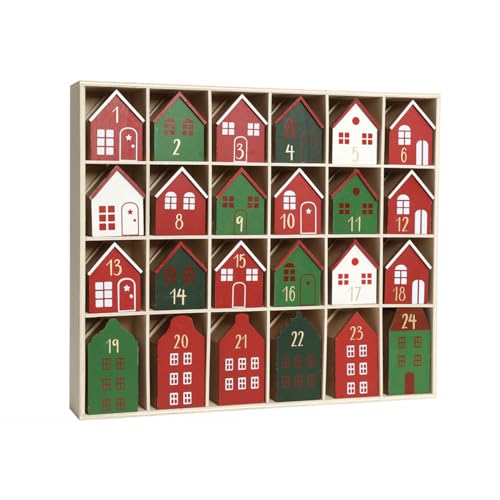 PE Weihnachten Adventskalender Holz zum Befüllen 24 Schubladen von Kleinen Geschenken, Wiederverwendbare Weihnachten Countdown Adventskalender Weihnachtliche Dekoration Kinder Erwachsene von Pioneer Effort