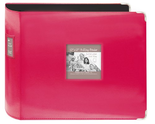 Pioneer 3-Ringbuch aus genähtem Kunstleder, 30,5 x 30,5 cm, Hellrosa von Pioneer Photo Albums