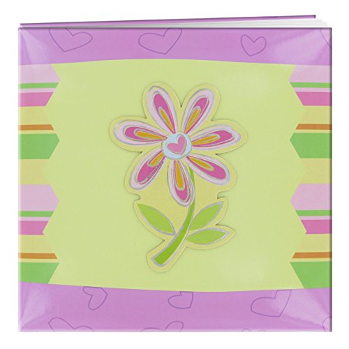 Pioneer 3D-Applique gestreiftes Postgebundenes Album, 30,5 x 30,5 cm, Blumenmuster von Pioneer Photo Albums