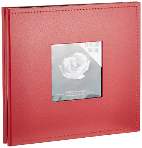 Pioneer Bucheinband, 20,3 x 20,3 cm, Schnappladung, genähter Kunstleder-Rahmen, Rot von Pioneer Photo Albums