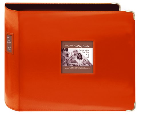 Pioneer T-12JF/CO T-12JF/CO 3-Ringbuch aus Kunstleder, genäht, 30,5 x 30,5 cm, Hellorange von Pioneer Photo Albums