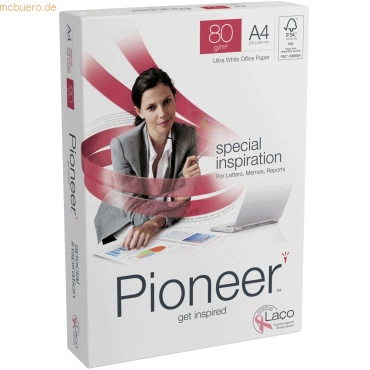 5 x Pioneer Kopierpapier Pioneer weiß 4x gelocht 80g/qm A4 VE=500 Blat 5 x Pioneer Kopierpapier Pioneer weiß 4x gelocht 80g/qm A4 VE=500 Blat von Pioneer