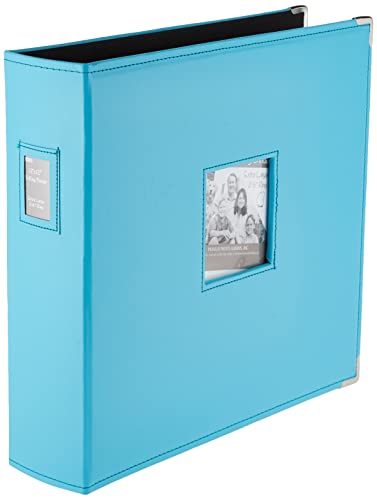 Pioneer 3-Ringbuch aus genähtem Kunstleder, 30,5 x 30,5 cm, Hellblau von Pioneer Photo Albums