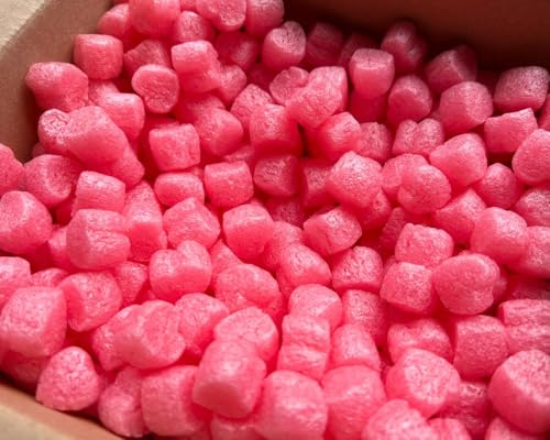 Verpackungschips Herz Bio Rosa 10-400L | aus Maisstärke | 100% biologisch abbaubar und kompostierbar Füllchips Polsterchips Polstermaterial Füllmaterial (20) von Pioneer