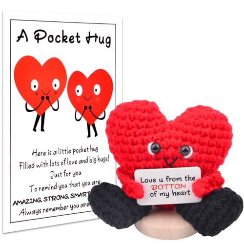 Pipihome Heart Pocket Hug, Klein Glücksbringer in Herzform Gestrickte Liebespuppe, Ostergeschenke Positive Kartoffel Mutmacher Geschenke für Frauen Freund Familie, Jahrestag Geschenk für Sie Pipihome Heart Pocket Hug, Klein Glücksbringer in Herzform Gestrickte Liebespuppe, Ostergeschenke Positive Kartoffel Mutmacher Geschenke für Frauen Freund Familie, Jahrestag Geschenk für Sie von Pipihome
