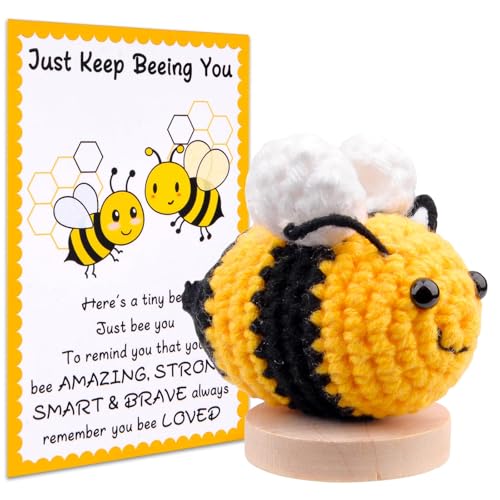 Pocket Hug Biene Glücksbringer, Cute Positive Bee Mutmacher Prüfung Geschenk Osterdeko, Entspannung Geschenkideen für Frauen Freund Arbeitskollegin, Handgefertigtes Ostern Geschenke für Kinder von Pipihome