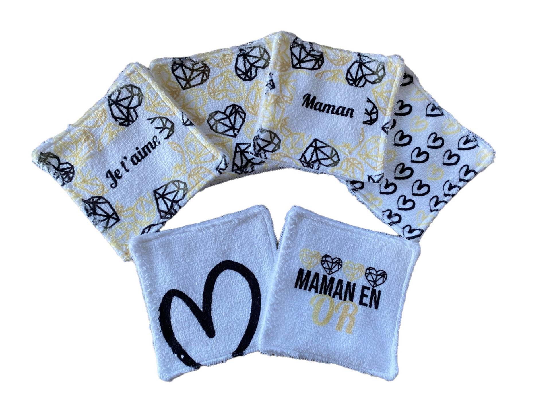 Reinigungs-/Make-Up-Entferner-Tücher - Waschbare Wattepads, Mama-Thema Reinigungs-/Make-Up-Entferner-Tücher - Waschbare Wattepads, Mama-Thema von Piqueetfantaisie