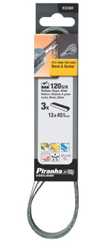 Piranha X33381 Schleifband Holz mit Metall Körnung 120, 3 Stück von Black+Decker