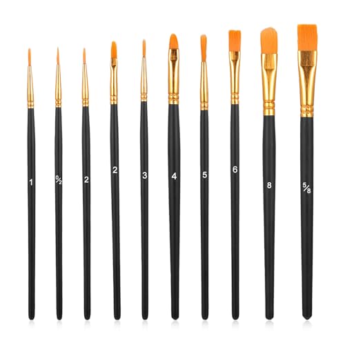 Piriuuo 10 Stück Künstlerpinsel Set, hochwertige Künstler Pinselsets kinderschminken Pinsel Set Kleine Künstlerpinsel Körperkunst Art Make Upset Acrylfarben Pinsel für Körper Gesicht Felsen Leinwand von Piriuuo