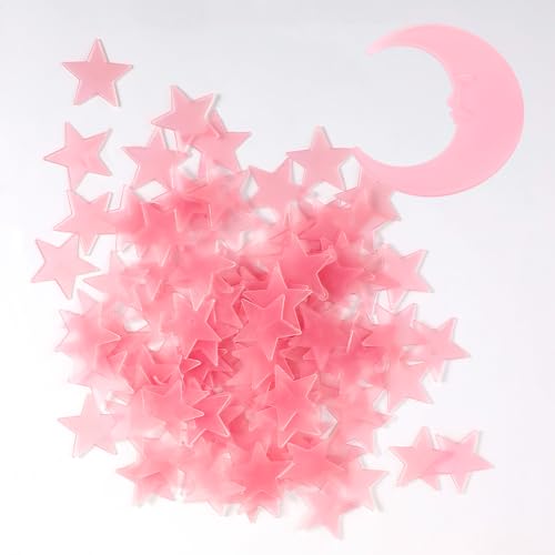 Piriuuo 101 Stück 3D Leuchtsterne, Leuchtende Sterne Wandsticker im Dunkelen für die Decke Selbstklebend Leuchtsterne Fluoreszierend Leuchtaufkleber Wanddeko für Kinderzimmer, Babyzimmer Deko, Rosa Piriuuo 101 Stück 3D Leuchtsterne, Leuchtende Sterne Wandsticker im Dunkelen für die Decke Selbstklebend Leuchtsterne Fluoreszierend Leuchtaufkleber Wanddeko für Kinderzimmer, Babyzimmer Deko, Rosa von Piriuuo